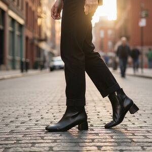 A.Bocca Leather Ankle Boots – Black – Size 40 (Made in Italy, NWT)